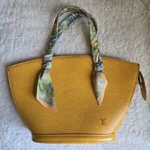 Louis Vuitton Yellow Epi St Jacques Leather Tote with Patterned Handle Wraps